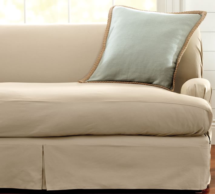 Separate Seat T Arm Cushion Loose Fit Slipcover Twill Pottery Barn