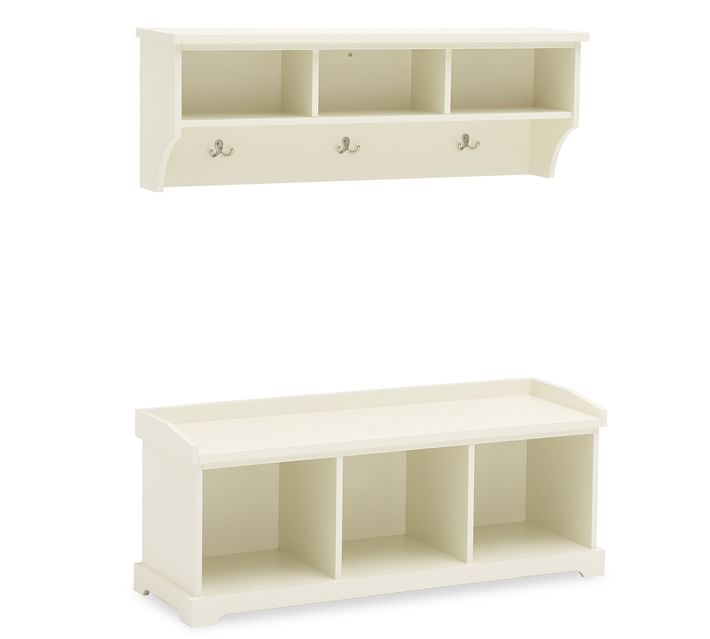 Samantha Bench Shelf Antique White Pottery Barn