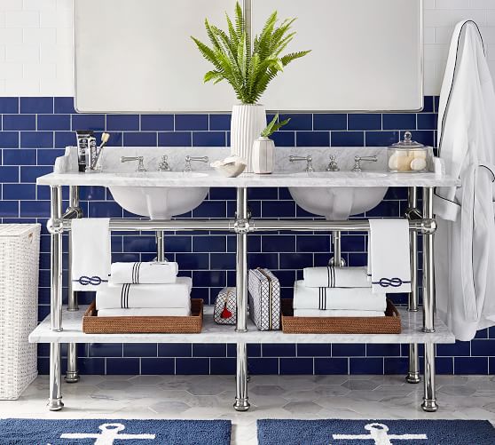 apothecary double sink vanity pottery barn apocethary