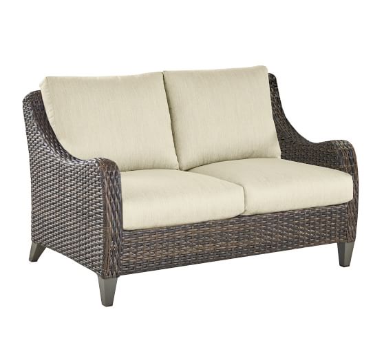 Abrego All Weather Wicker Loveseat Pottery Barn Abrego All Weather Wicker Loveseat
