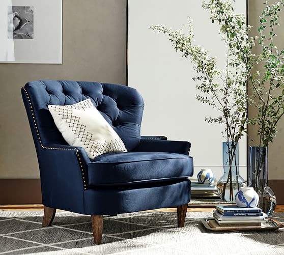 Cardiff Tufted Upholstered Armchair Pottery Barn Cardiff Tufted Upholstered Armchair