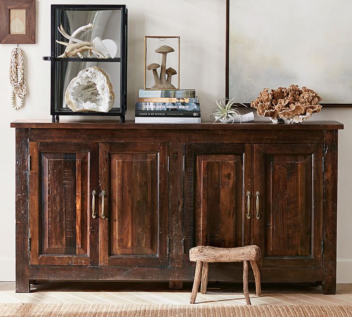 Bowry Reclaimed Wood Media Console Pottery Barn