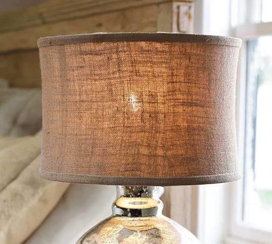Burlap Flared Drum Lamp Shade | Pottery Barn