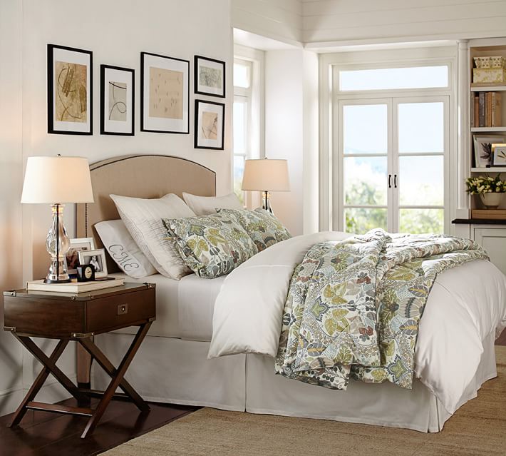 Fillmore Curved Upholstered Tall Bed Pottery Barn