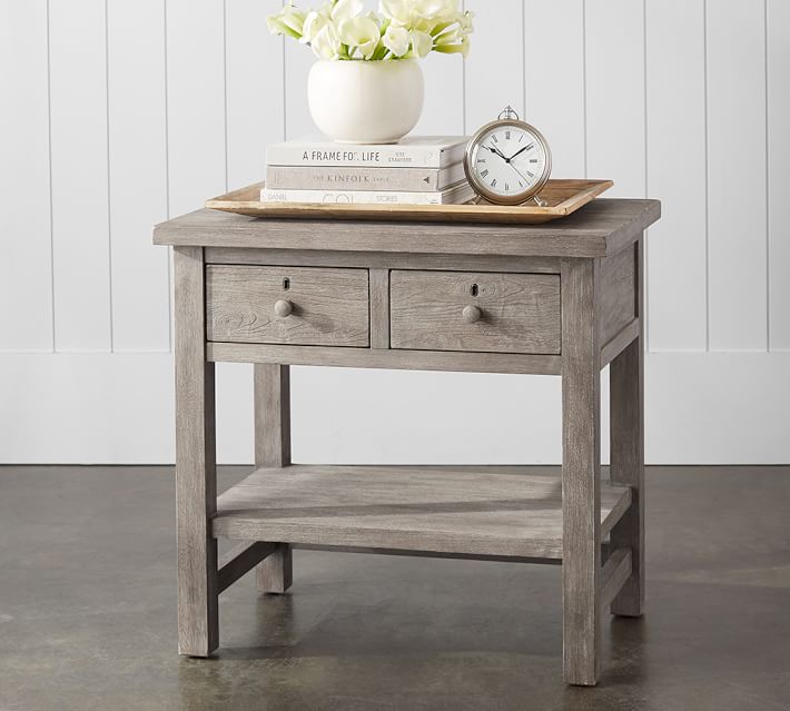 farmhouse 2 drawer nightstand