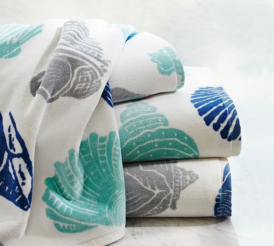 Seashell Organic Bath Towels Pottery Barn