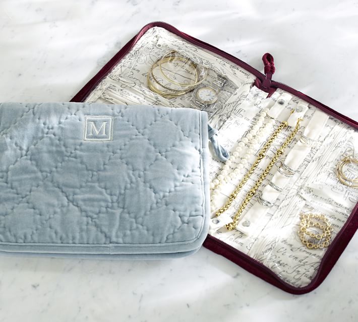 Diamond Quilted Velvet Jewelry Portfolio Pottery Barn