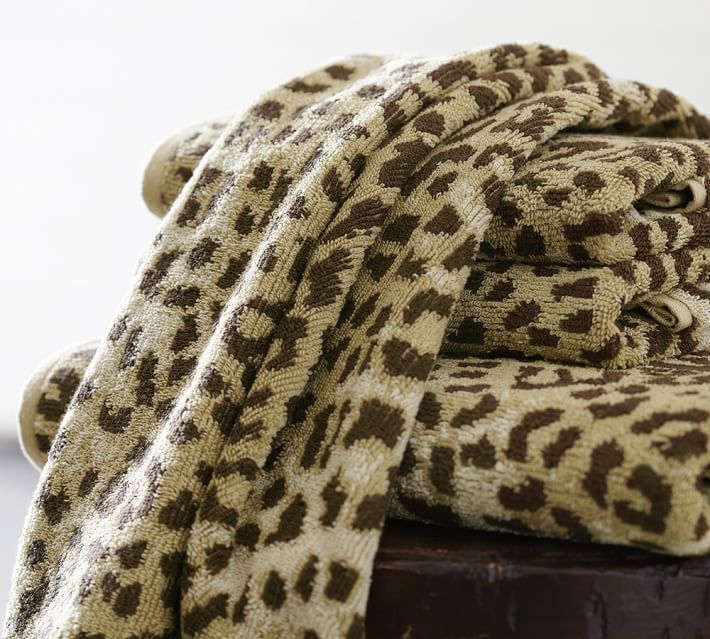 Leopard Jacquard 600 Gram Weight Bath Towels Pottery Barn
