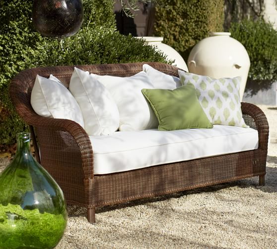 Palmetto All Weather Wicker Sofa Honey Pottery Barn Palmetto All Weather Wicker Sofa Honey