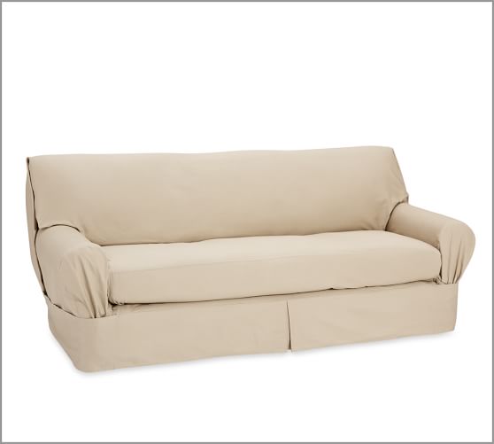 Twill Separate Seat Tailored Loose Fit Slipcover Pottery Barn Square Cushion Slipcover