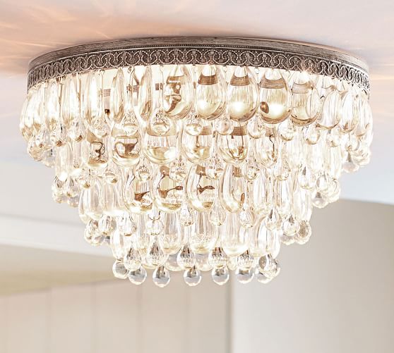 Clarissa Crystal Drop Extra Large Flush Mount Pottery Barn Clarissa Crystal Drop Extra Large Flush Mount