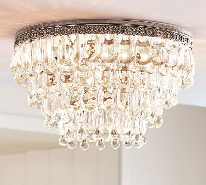 Clarissa Crystal Drop Extra Large Flush Mount Pottery Barn