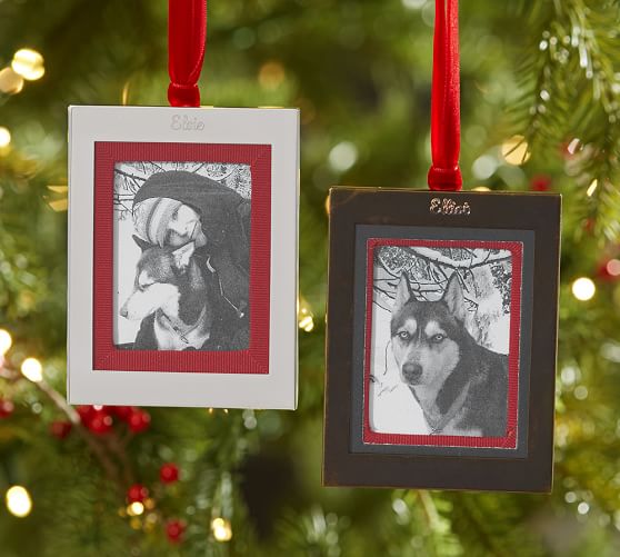 personalized grosgrain frame ornament