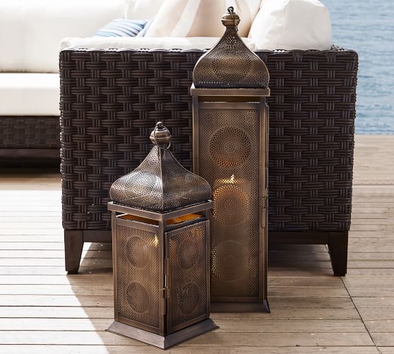 Moroccan Souk Bronze Lanterns Pottery Barn Moroccan Souk Bronze Lanterns
