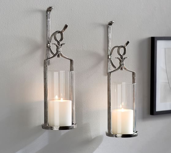 Artisanal WallMount Candleholder Silver Pottery Barn