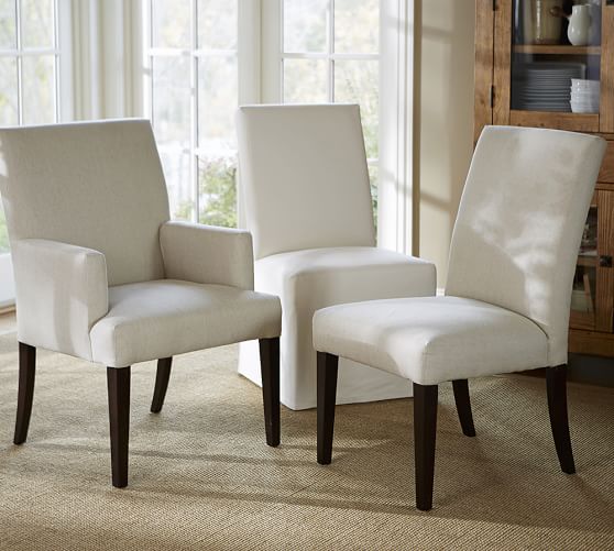 pb comfort square upholstered dining chairs pottery barn