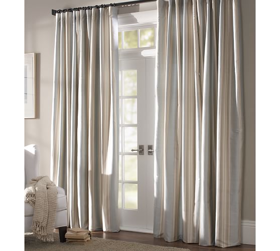 Cole Stripe Silk Drape Pottery Barn Cole Stripe Silk Drape