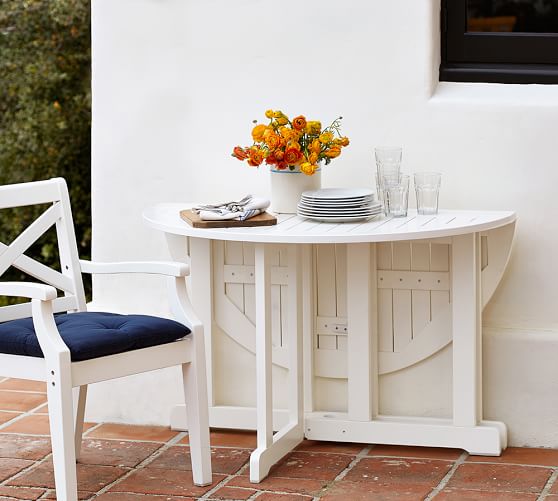 Hampstead Painted Round Drop Leaf Dining Table White Pottery Barn