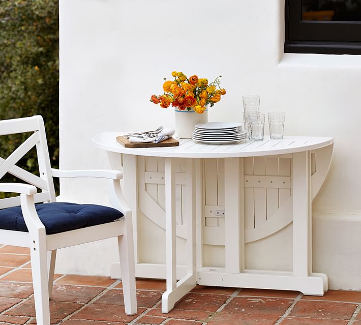 Hampstead Painted Round Drop Leaf Dining Table White Pottery Barn