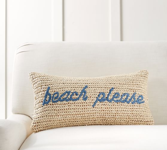 Beach Please Lumbar Pillow Cover Pottery Barn