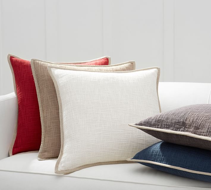 Cotton Basketweave Pillow Covers Pottery Barn