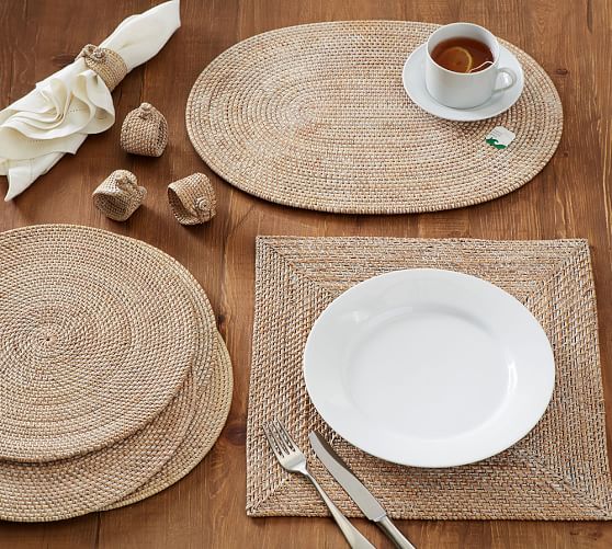 Tava Flat Round Placemat Natural Pottery Barn