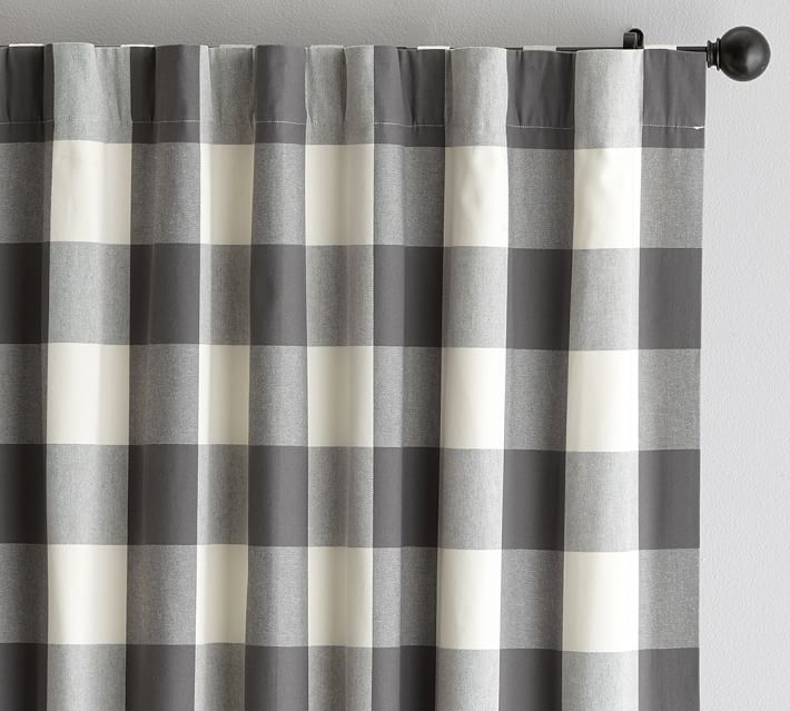 Buffalo Check Curtain Gray Pottery Barn