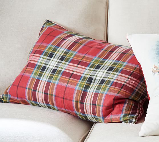 Houndstooth Reversible Plaid Lumbar Pillow Cover Pottery Barn