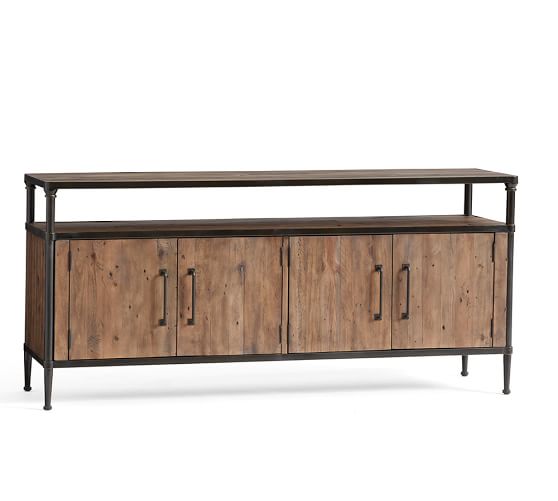 Tv Consoles Media Cabinets Entertainment Centers Pottery Barn Juno Reclaimed Wood Media Console