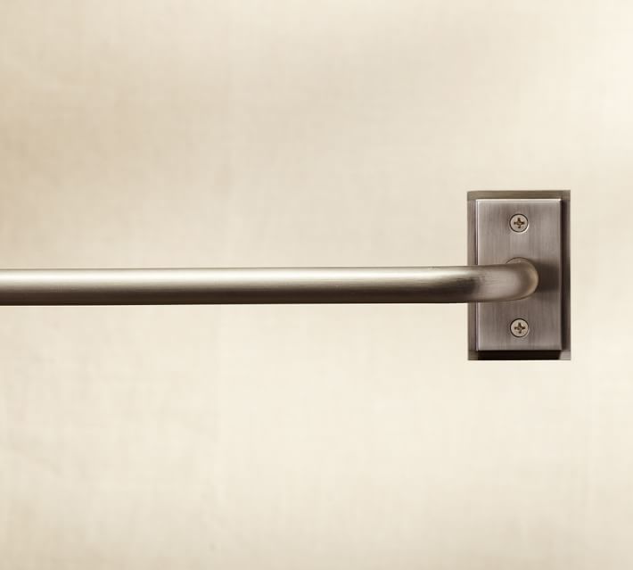 PB Essential Room Darkening Curtain Rod & Wall Bracket - Pewter finish