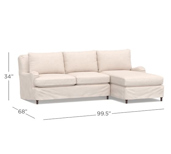 Carlisle Slipcovered Sofa with Chaise Sectional Pottery Barn