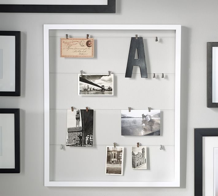 Wood Gallery Clothesline Photo Display Frame Pottery Barn