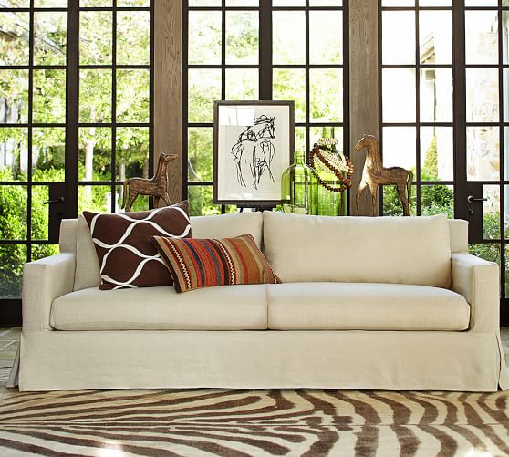 York Square Arm Slipcovered Sofa Pottery Barn York Square Arm Slipcovered Sofa