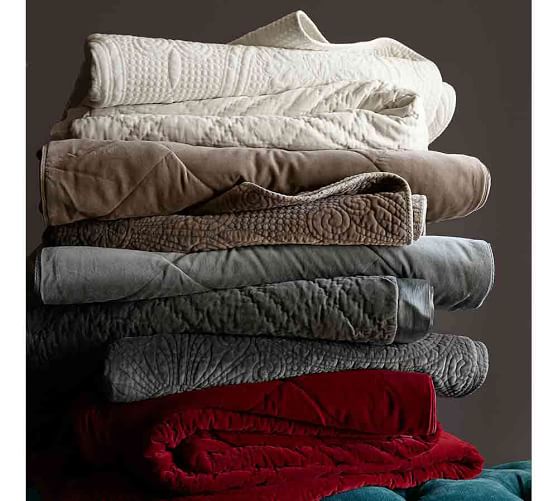 Velvet Comforter & Sham Flagstone Pottery Barn