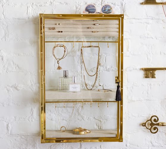 Fabienne Brass & Glass Jewelry Display Pottery Barn