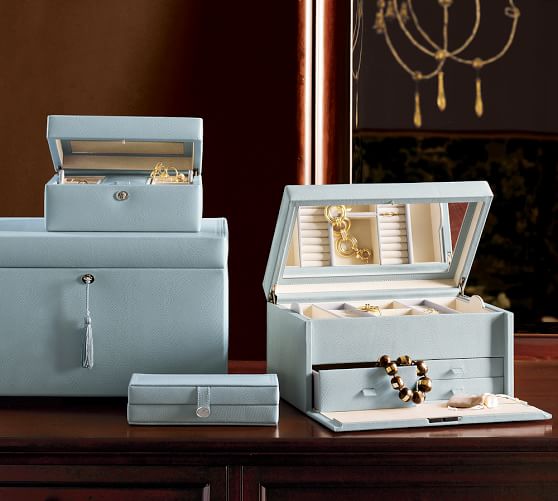 Personalized Mckenna Leather Large Jewelry Box Pottery Barn