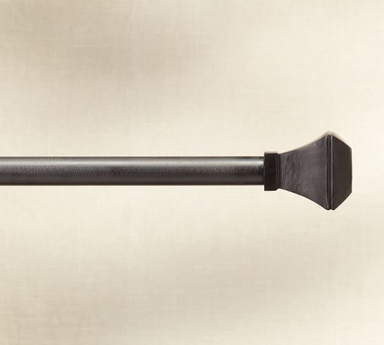 Cast Iron Square Finial Curtain Rod Pottery Barn