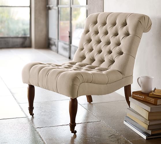 Carolyn Tufted Slipper Chair Pottery Barn Save
