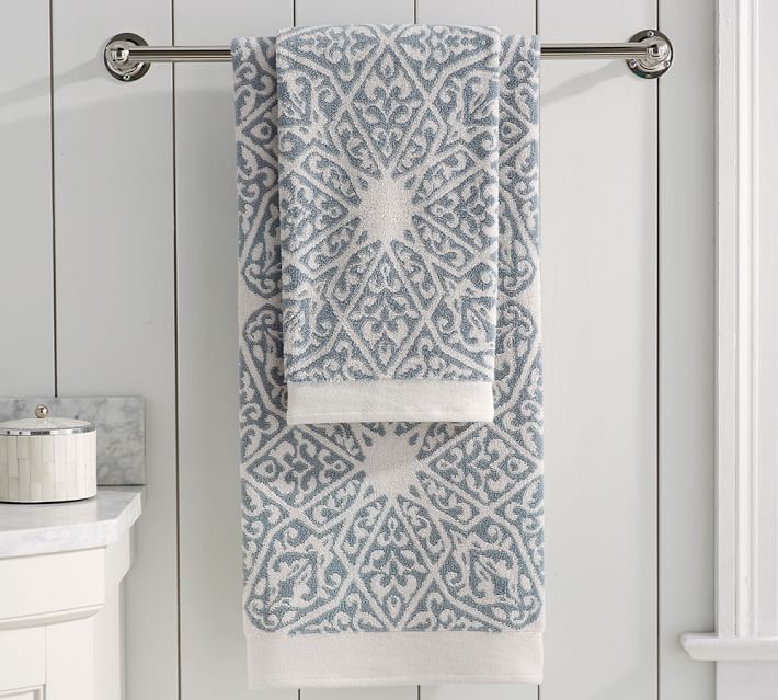 Penny Jacquard Organic Towels Pottery Barn