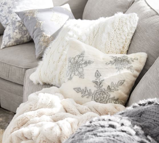 Faux Fur Cable Knit Pillow Covers Pottery Barn