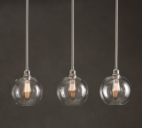 Pb Clic 3 Light Pendant With Gl Globe Shade Pottery Barn Scroll To Previous Item
