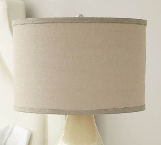 Linen Straight Sided Lamp Shade Taped Edge Pottery Barn Roll Over Image To Zoom