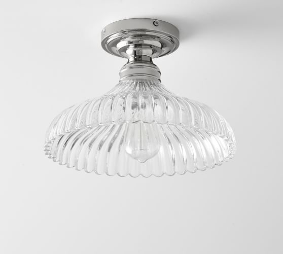 PB Classic Flush Mount Fluted Glass Pottery Barn