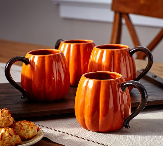 Pumpkin Mug Set Of 4 Pottery Barn Pumpkin Mug Set Of 4