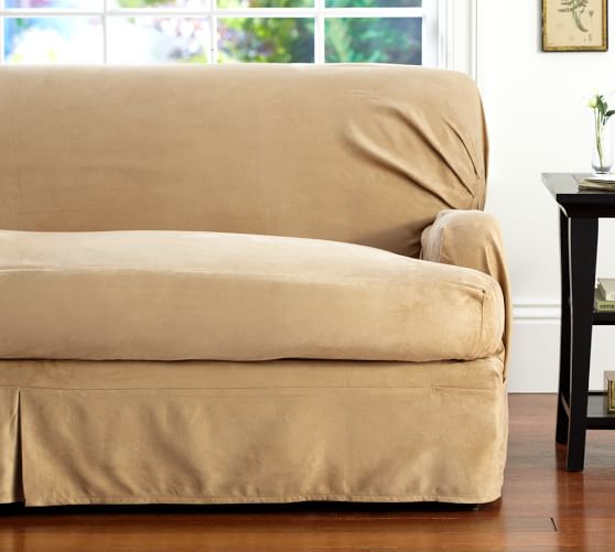 Separate Seat T Arm Cushion Loose Fit Slipcover Suedecloth Separate Seat T Arm Cushion Loose Fit Slipcover Suedecloth