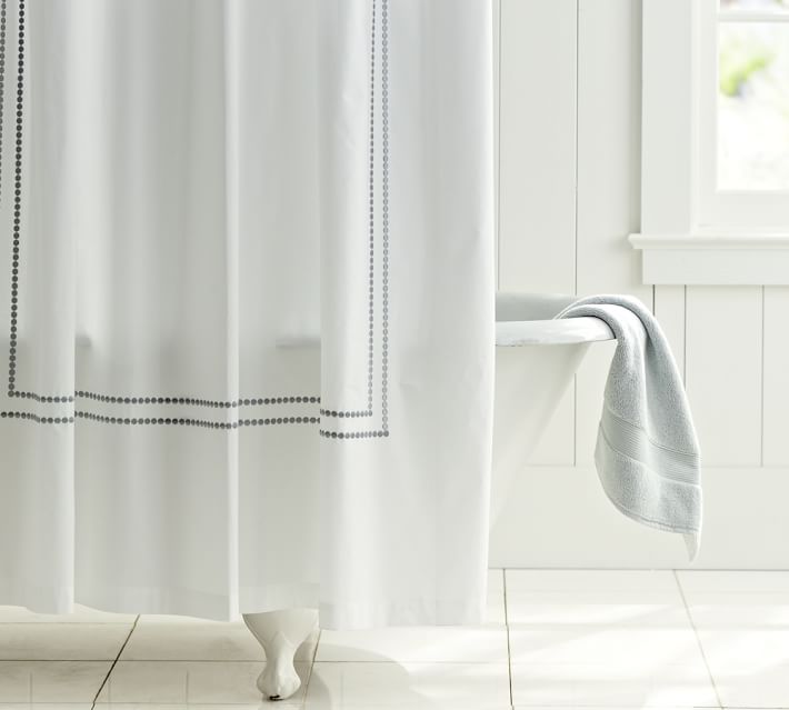 Pearl Embroidered Shower Curtain Pottery Barn