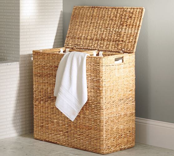 Perry Divided Hamper Liner Savannah Weave Pottery Barn Perry Divided Hamper Liner Savannah Weave