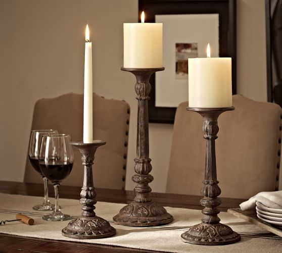 Cast Bronze Candleholder Pottery Barn