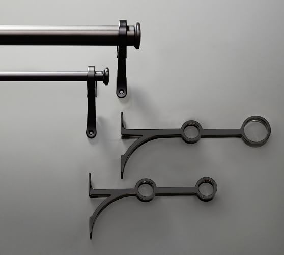 Pb Standard Double Curtain Rod Wall Bracket Antique Bronze