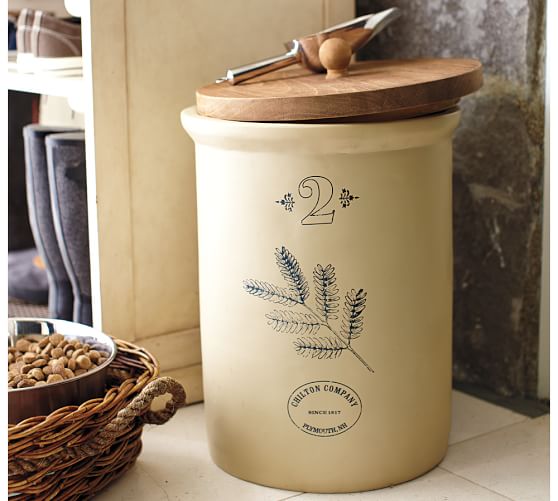 Vintage Pet Food Storage Container with Scoop Pottery Barn